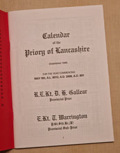 Load image into Gallery viewer, Calendar Of The Priory Of Lancashire 2009 - 2010 , Masonic Information Guide