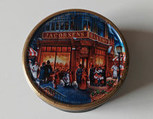Load image into Gallery viewer, Vintage Jacobsens Bakery Danish Biscuit Tin – 14.5cm Diameter Collectible Round