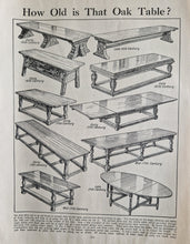 Load image into Gallery viewer, Old Oak Tables Image Illustrations Vintage Drawing Image Book Plate, How Old is That Oak Table? Old