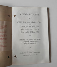 Load image into Gallery viewer, 1930s YEOWARD LINE Cruise Booklet Shore Excursions & General Passenger Informati