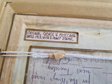 Load image into Gallery viewer, Original George V Postcard In Frame Dated 1913 with 1/2 Penny Stamp Poppy Flower