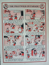 Load image into Gallery viewer, Vintage The Piggywigs on Parade Book Print Comic Illustration Page 35 x 25.5cm