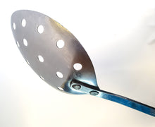 Load image into Gallery viewer, Vintage Stainless Steel Strainer Spoon Utensil, Wooden Handle, Retro Kitchenalia, 30cm Long