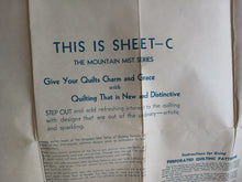 Load image into Gallery viewer, Vintage Mountain Mist Sheet C Perforated Quilting Pattern Transfer Template