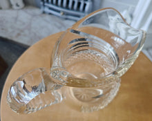 Load image into Gallery viewer, Vintage Cut Glass Jug | Heavy Pressed Crystal Water Pitcher | 16cm Tall | Diamond & Fan Cut Design |