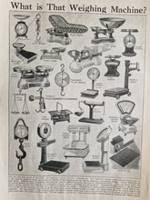 Load image into Gallery viewer, Weighing Machine Image Illustrations Vintage Drawing Image Book Plate, What is That Weighing Machine