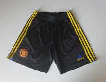 Load image into Gallery viewer, Adidas Manchester United Away Football Shorts Black Gold Mens Size S