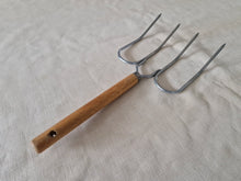 Load image into Gallery viewer, Vintage wooden handle steel bbq meat fork, Grill Tool, 16.6cm long