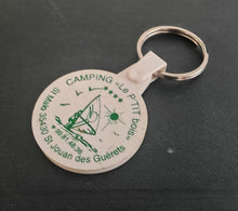 Load image into Gallery viewer, Vintage Camping Keychain Le P’tit Bois St Jouan des Guérets Plastic French Camp
