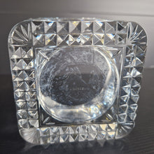 Load image into Gallery viewer, Heavy Cut Crystal Square Cut Out Trinket Dish Tea Light Candle Holder France 4"