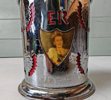 Load image into Gallery viewer, Vintage Royal Commemorative Tea Caddy Canister - Silver with Royal Portraits