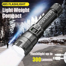 Load image into Gallery viewer, P900 LED High Power Flashlight, 20W Tactical Zoom Torch, Rechargeable With 800mAh Lithium Battery, USB-C Cable Included, For Camping & Emergency Non-Waterproof - Black