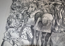 Load image into Gallery viewer, Vintage Large Print: Before The Tournament PUNCH Cartoon, Armour Knight & Horse