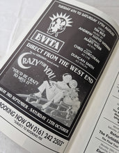 Load image into Gallery viewer, EVITA  programme from Palace Theatre Manchester Tues 6th Aug - Sat 17th Aug 1996