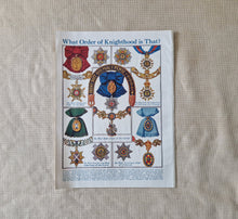 Load image into Gallery viewer, Vintage Drawing Image Book Plate , Order Of Knighthood Medal Image Illustrations, What Order of Knig