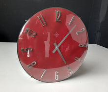 Load image into Gallery viewer, Vintage Retro Red Wall Clock Premier Quartz Space Age Style 31cm Tested