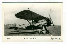 Load image into Gallery viewer, Vintage Aviation Postcard: AM718 R.A.F SISKIN 3A Aircraft - Croydon