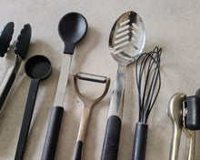 Load image into Gallery viewer, Used Kitchen Utensil Set – Black & Stainless Steel – Pre-Owned Cooking Tools Job Lot