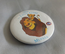 Load image into Gallery viewer, Vintage Disney The Lion King Mufasa Simba C&A Pin Badge 5.5cm Collectible