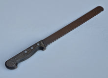 Load image into Gallery viewer, Vintage Kitchen Serrated Bread Knife Sheffield England Stainless Steel Wooden Wood Handle