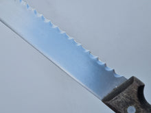 Load image into Gallery viewer, Vintage Kitchen Serrated Bread Knife Sheffield England Stainless Steel Wooden Wood Handle