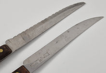 Load image into Gallery viewer, 2 x Vintage  Wooden Handle  Stainless Steel Kitchen Steak  Knife, Kitchenali 1990's,  Quality Steel, 22cm long
