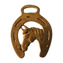 Load image into Gallery viewer, Cast brass Genuine Antique HORSE BRASS Horses Head Design Made in England