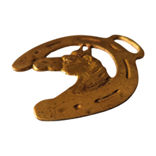 Load image into Gallery viewer, Cast brass Genuine Antique HORSE BRASS Horses Head Design Made in England
