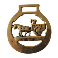 Load image into Gallery viewer, Horse Brass Medallion Pony Drawn Wagon Center Bar Pub Barn Decor Souvenir