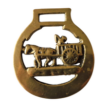 Load image into Gallery viewer, Horse Brass Medallion Pony Drawn Wagon Center Bar Pub Barn Decor Souvenir