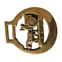 Load image into Gallery viewer, Horse Brass Medallion Pony Drawn Wagon Center Bar Pub Barn Decor Souvenir
