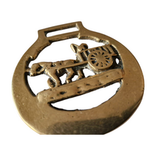 Load image into Gallery viewer, Horse Brass Medallion Pony Drawn Wagon Center Bar Pub Barn Decor Souvenir