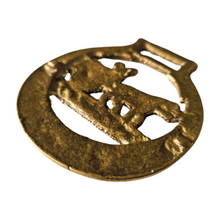Load image into Gallery viewer, Horse Brass Medallion Pony Drawn Wagon Center Bar Pub Barn Decor Souvenir