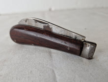 Load image into Gallery viewer, Vintage Wooden Handle Warranted Quality Pruner Pocket Knife