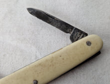 Load image into Gallery viewer, Vintage Antique Wigfall & Co Pocket Knife , Cream Plastic Handle , Double Blade