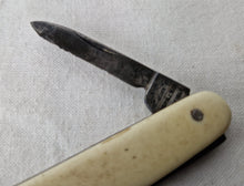 Load image into Gallery viewer, Vintage Antique Wigfall & Co Pocket Knife , Cream Plastic Handle , Double Blade