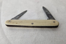 Load image into Gallery viewer, Vintage Antique Wigfall & Co Pocket Knife , Cream Plastic Handle , Double Blade