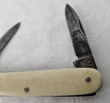 Load image into Gallery viewer, Vintage Antique Wigfall & Co Pocket Knife , Cream Plastic Handle , Double Blade