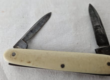 Load image into Gallery viewer, Vintage Antique Wigfall & Co Pocket Knife , Cream Plastic Handle , Double Blade