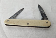 Load image into Gallery viewer, Vintage Antique Wigfall & Co Pocket Knife , Cream Plastic Handle , Double Blade