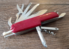 Load image into Gallery viewer, Vintage Pocket Multi-Tool , 13 tools in 1 , Red