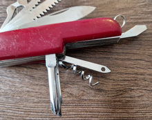 Load image into Gallery viewer, Vintage Pocket Multi-Tool , 13 tools in 1 , Red