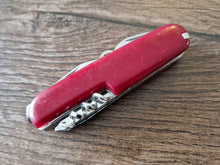 Load image into Gallery viewer, Vintage Pocket Multi-Tool , 13 tools in 1 , Red
