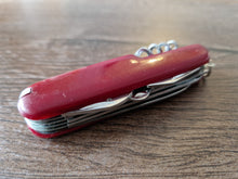 Load image into Gallery viewer, Vintage Pocket Multi-Tool , 13 tools in 1 , Red