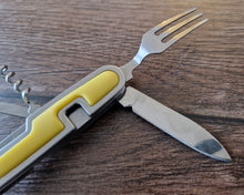 Load image into Gallery viewer, Foldable Tableware Knife Spoon Fork 6-In-1 Tablespoon Stainless Steel Bottle Opener Outdoor Camping Fruit Knife Folding Knife