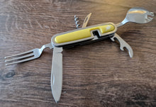 Load image into Gallery viewer, Foldable Tableware Knife Spoon Fork 6-In-1 Tablespoon Stainless Steel Bottle Opener Outdoor Camping Fruit Knife Folding Knife