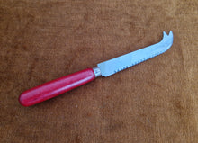 Load image into Gallery viewer, Vintage Read Painted Wooden Handle Steel Cheese Knife