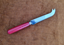 Load image into Gallery viewer, Vintage Read Painted Wooden Handle Steel Cheese Knife