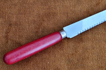 Load image into Gallery viewer, Vintage Read Painted Wooden Handle Steel Cheese Knife