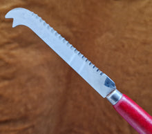 Load image into Gallery viewer, Vintage Read Painted Wooden Handle Steel Cheese Knife